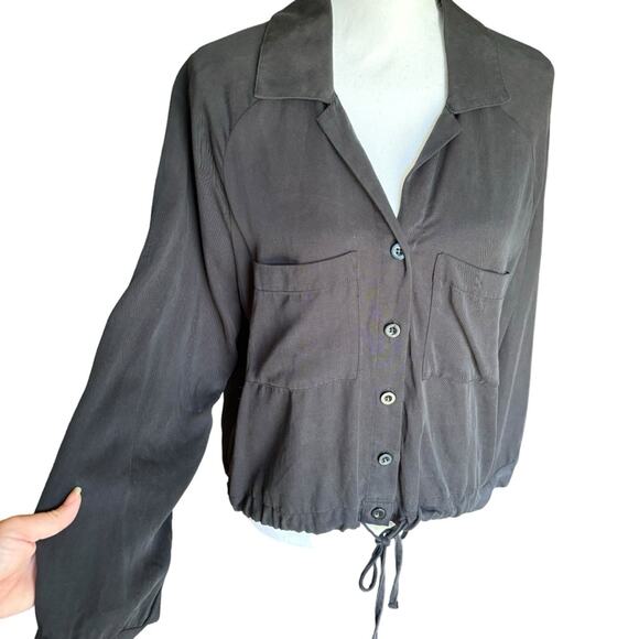 LNA Drawstring Button Down Shirt- Size Medium - Picture 5 of 14